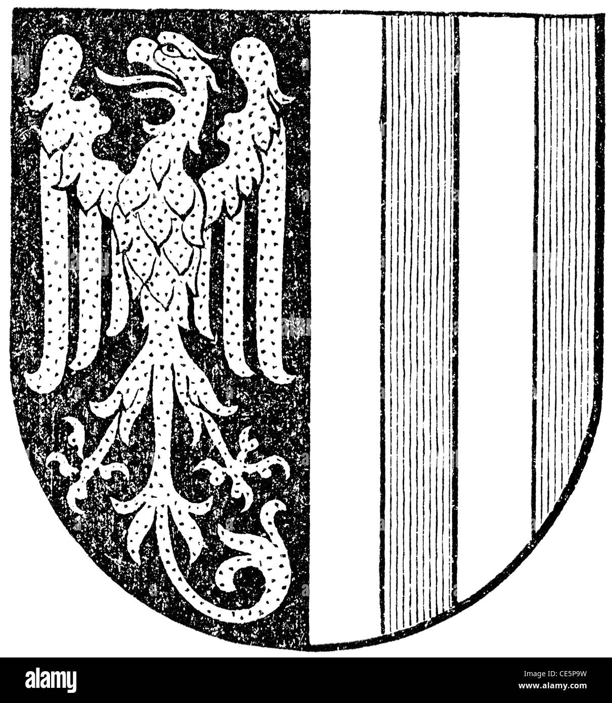 Coat of arms of the state of Upper Austria (Austro-Hungarian Monarchy). Stock Photo