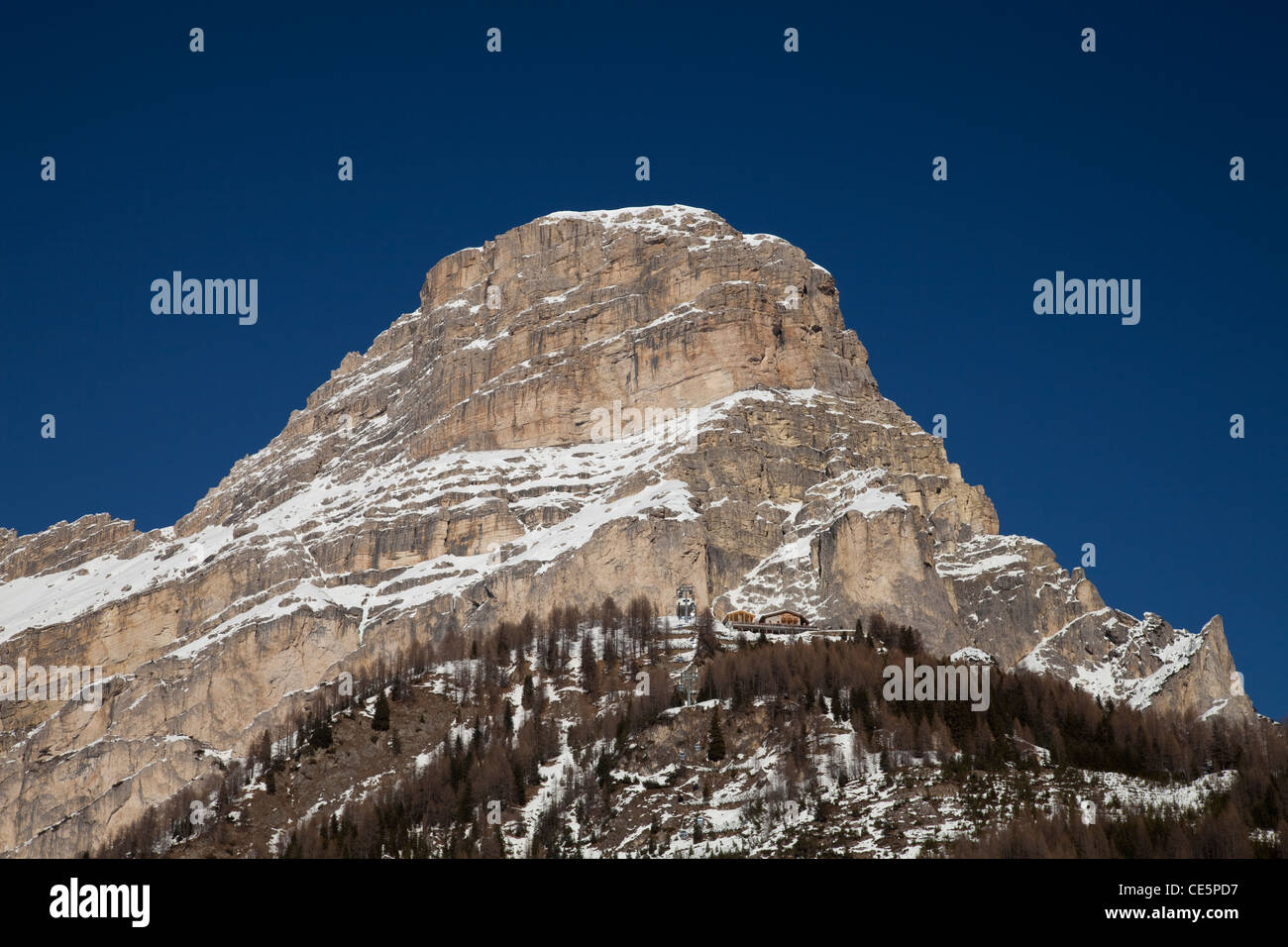 Sella massif, Kolfuschg, Colfosco, Gader valley, Val Badia, Alta Badia, Dolomites, South Tyrol, Italy Stock Photo