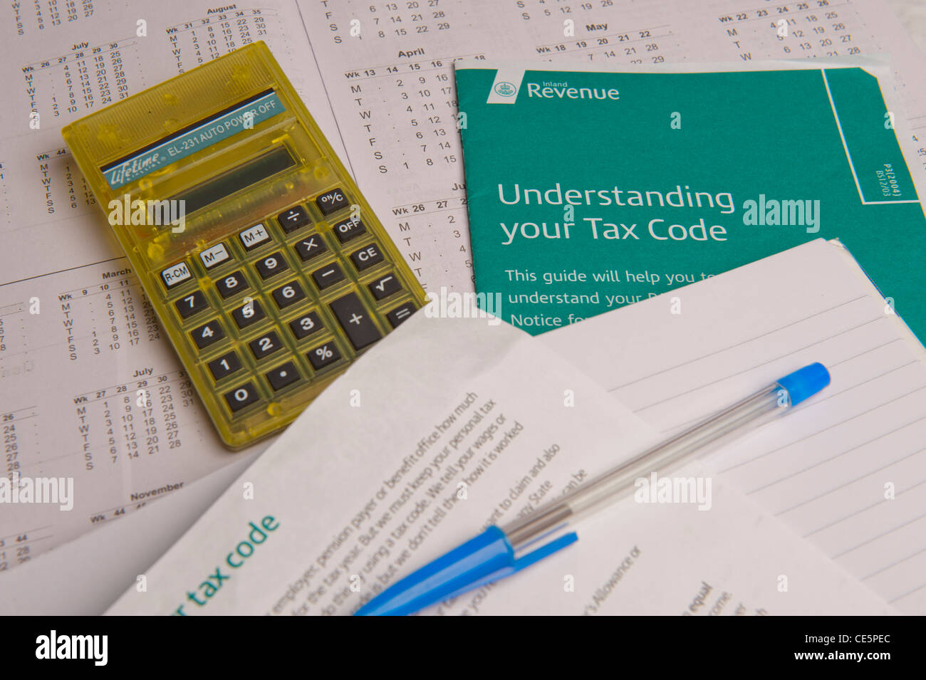 Income Tax Return Forms. Picture by Pete Gawlik. Stock Photo