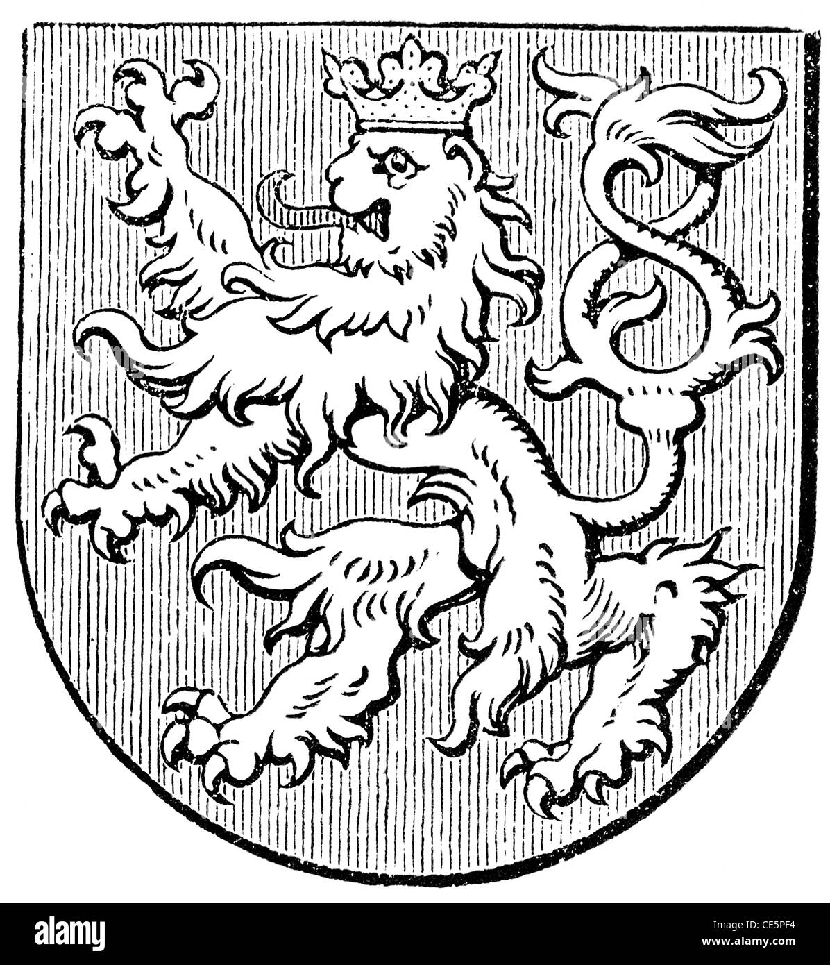 Coat of arms of the Kingdom of Bohemia, (Austro-Hungarian Monarchy). Stock Photo