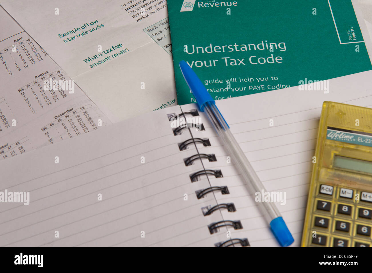 Income Tax Return Forms. Picture by Pete Gawlik. Stock Photo