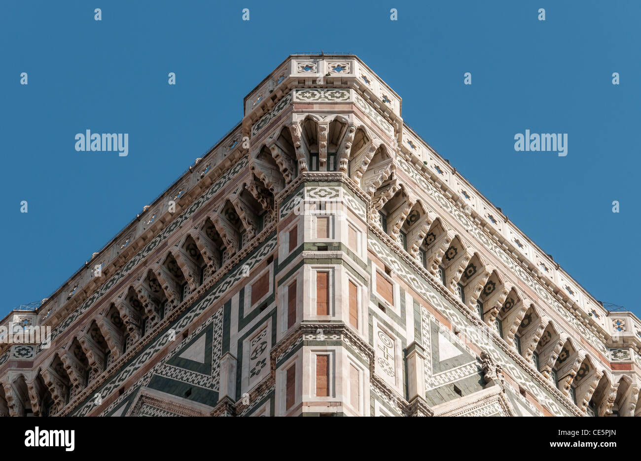 Roof-top of Giotto’s Campanile, Florence Cathedral (Duomo, Basilica di Santa Maria del Fiore), Firenze, Tuscany (Toscana), Italy Stock Photo