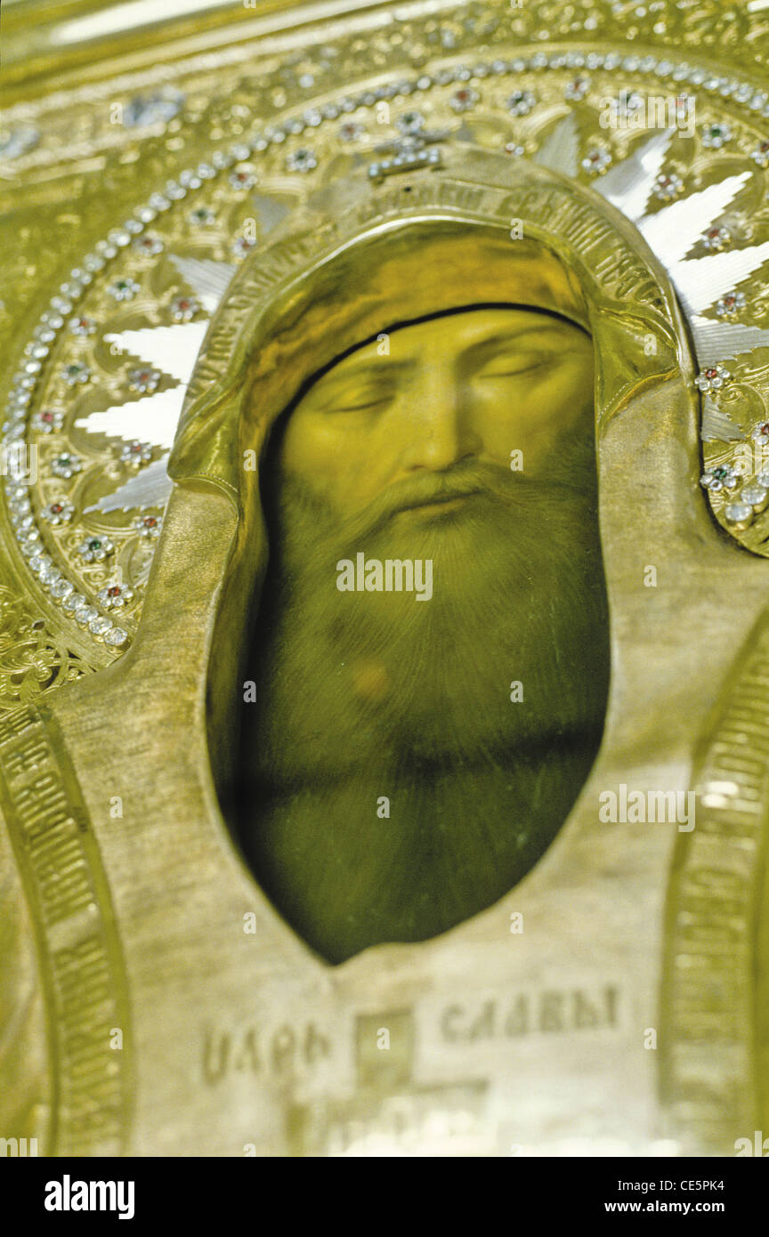 Sarcophagus with a depiction St. Herman of Valaam in the Orthodox