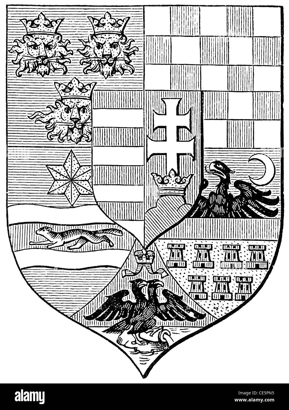 Arms of the Hungarian Crown, (AustroHungarian Monarchy Stock Photo Alamy