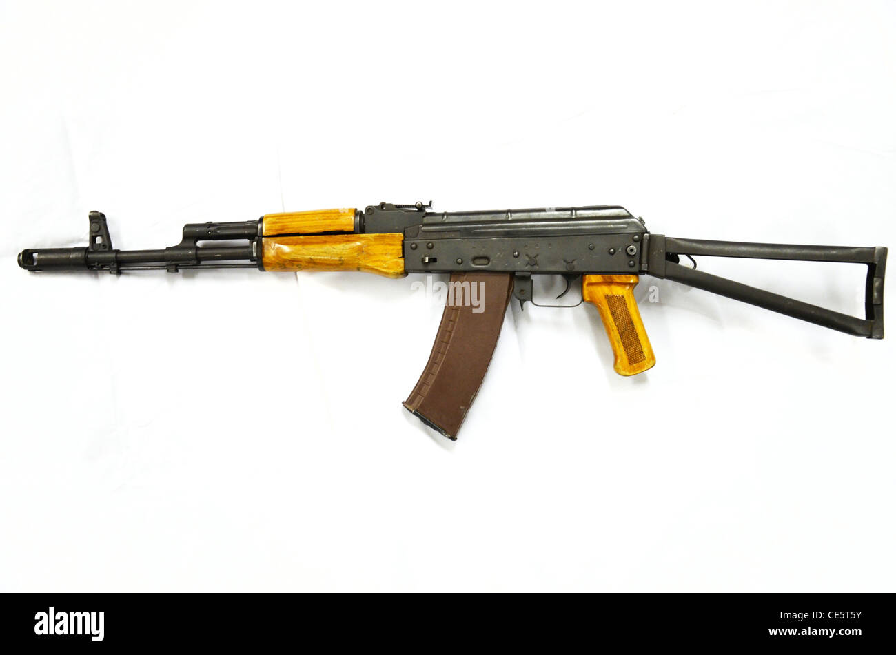 AK 74 5.54mm Russian federation, new caliber, easily identified by presence of flash eliminator current Stock Photo
