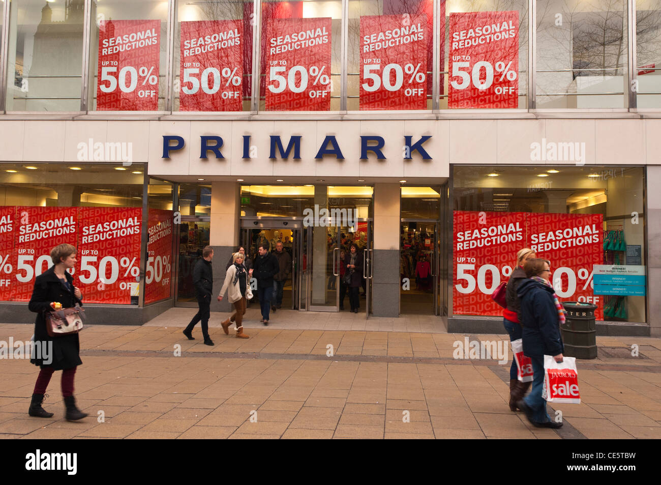 The Primark shop store with sale on in Norwich , Norfolk , England