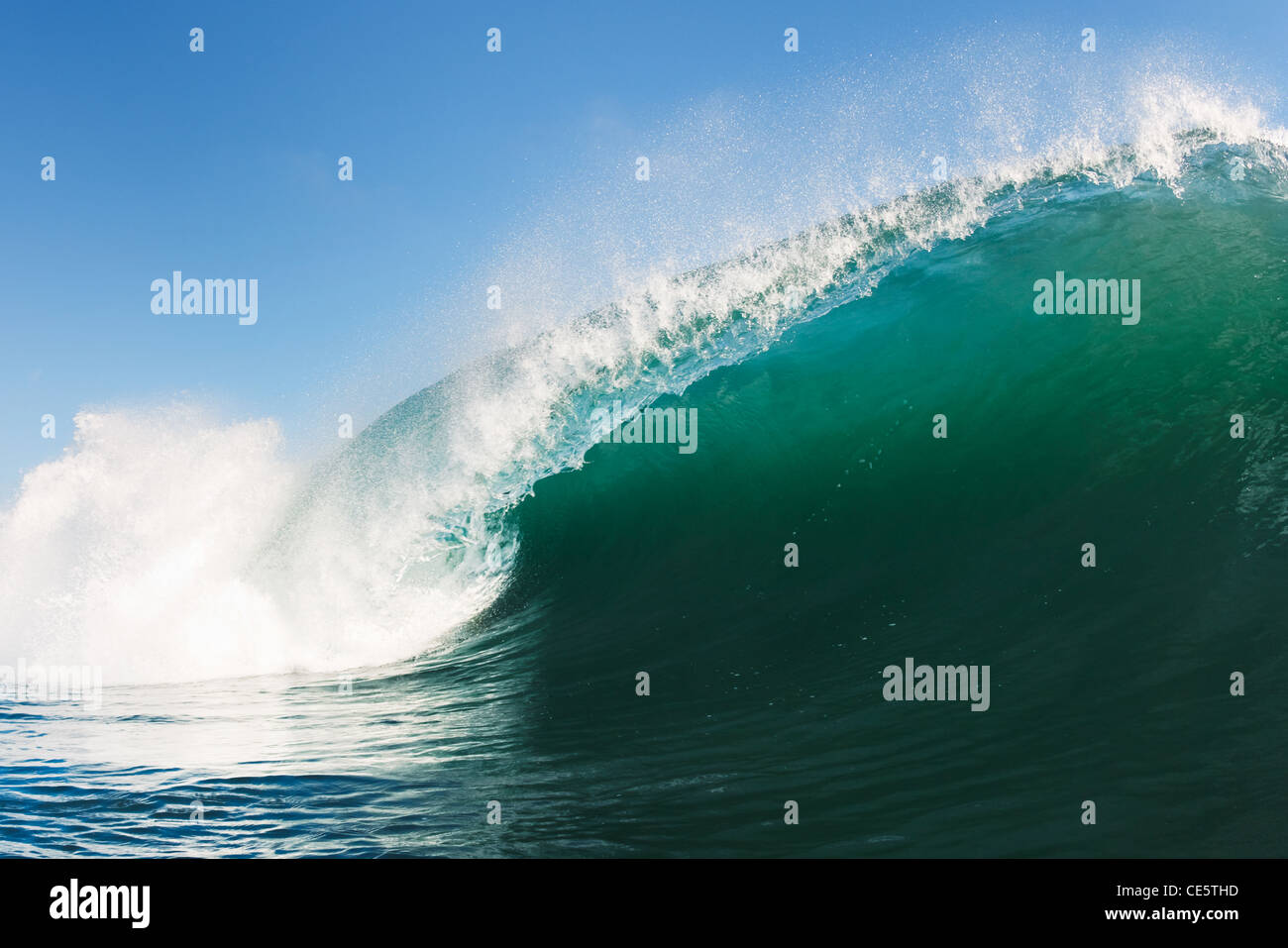 Blue Ocean Wave, View from in the Water Stock Photo - Alamy