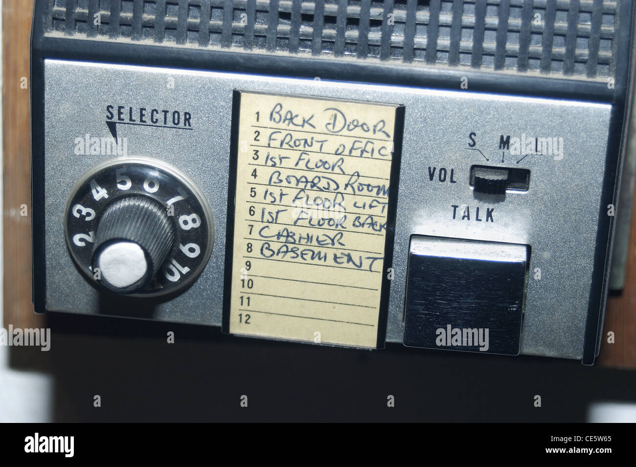 Intercom system on a white wall Stock Photo