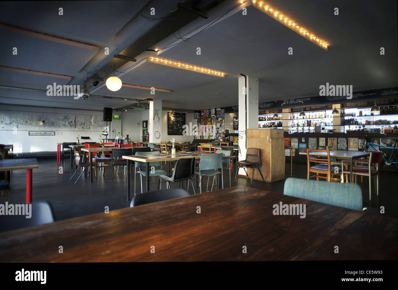 'The Canteen' Bar interior, Stokes Croft, Bristol Stock Photo Alamy
