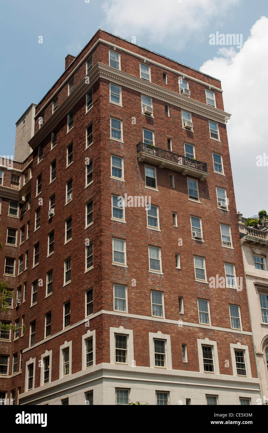 Red brick apartment house on 170 Beacon Street, Boston, Massachusetts, United States, USA Stock Photo