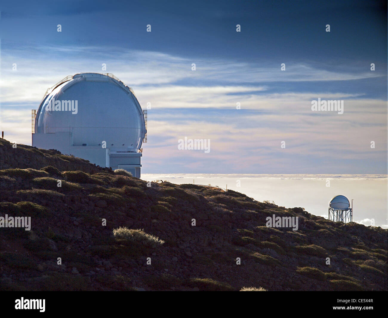 The Roques de los Muchachos Observatory on La Palma, Canary Islands Stock Photo