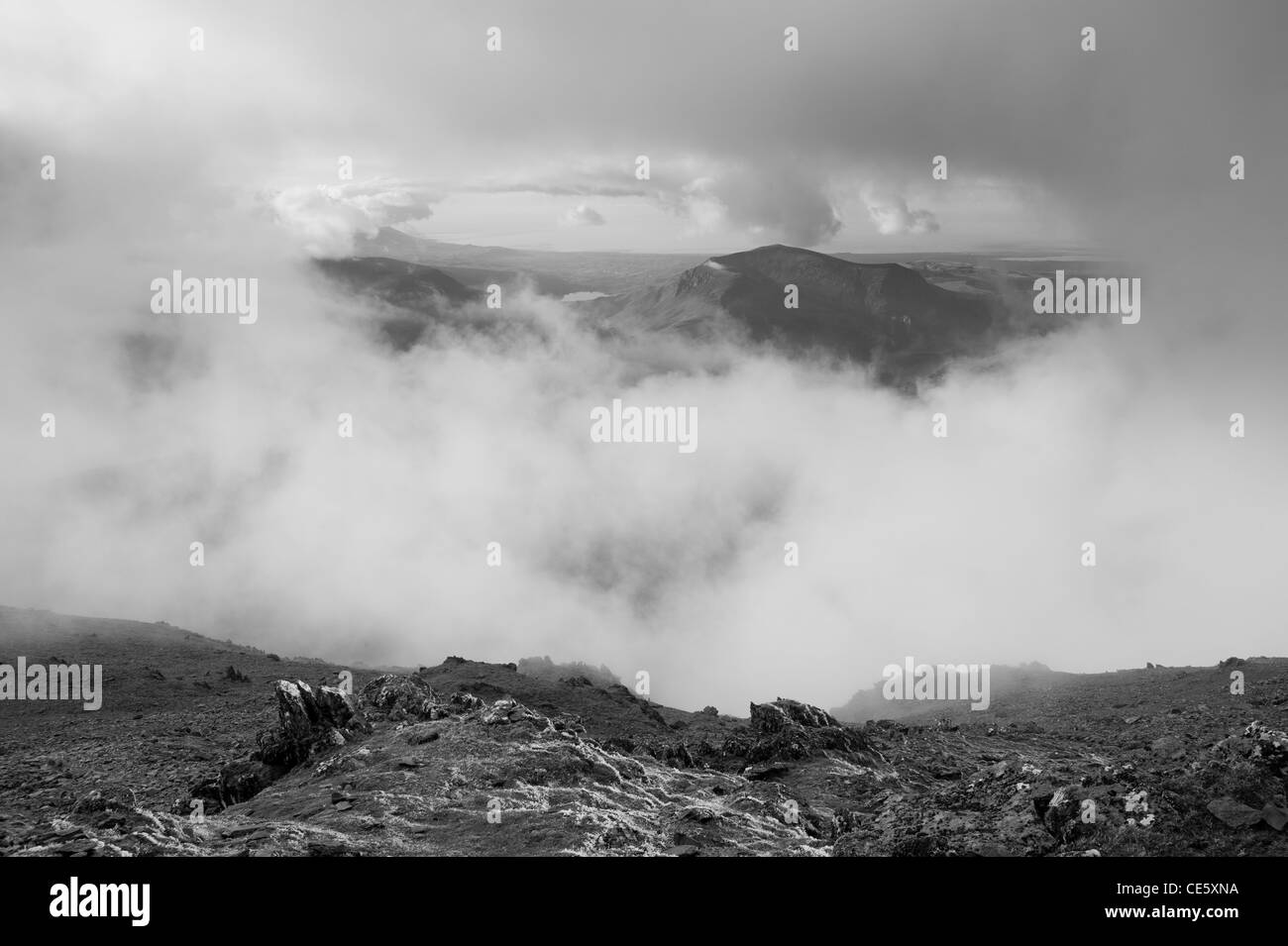 Clearing Cloud, Snowdon Stock Photo