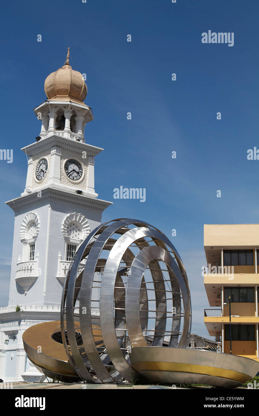 The Queen Victoria Memorial Clock Tower in Penang Stock Photo