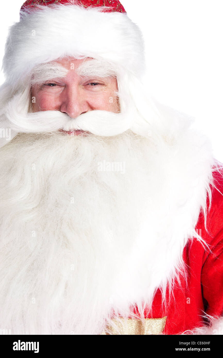 Santa Claus Portrait smiling isolated over a white background Stock ...