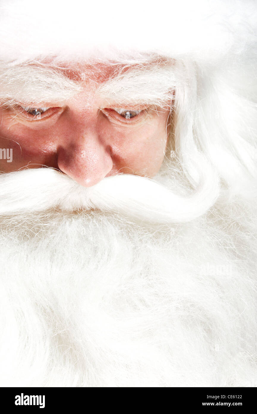 Santa Claus Portrait smiling isolated over a white background Stock ...