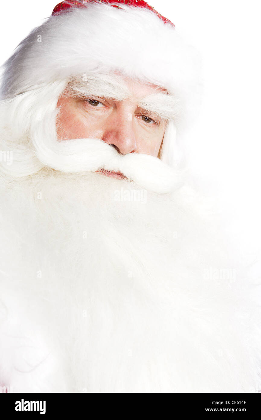 Santa Claus Portrait smiling isolated over a white background Stock ...