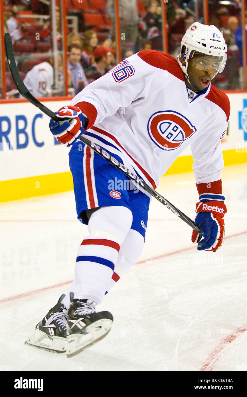 Montreal Canadian PK Subban in an NHL game during the 2011-2012 season at the RBC Center in Raleigh, NC Stock Photo