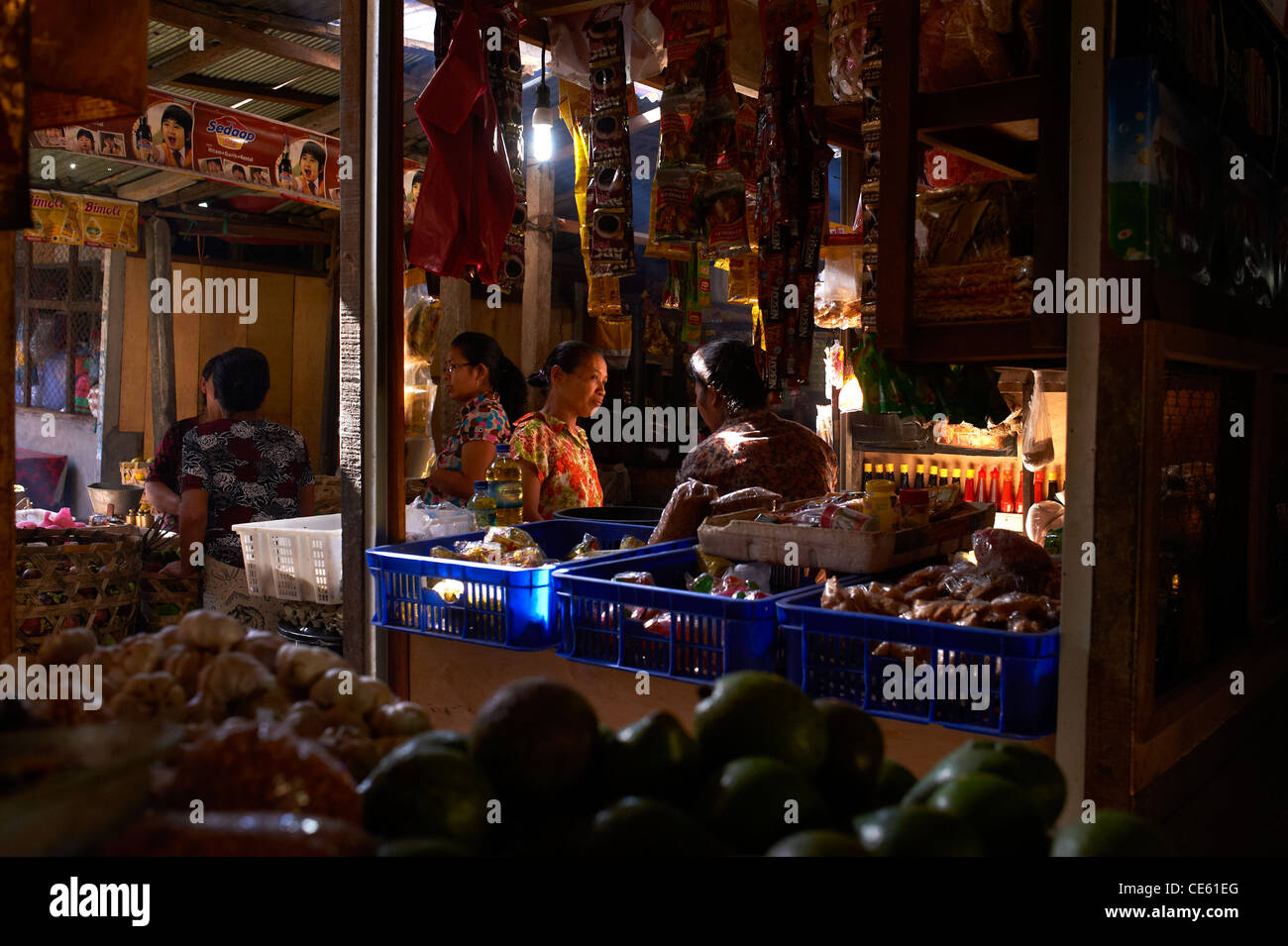 Food stall at the Ubud Markets Bali Indonesia Stock Photo