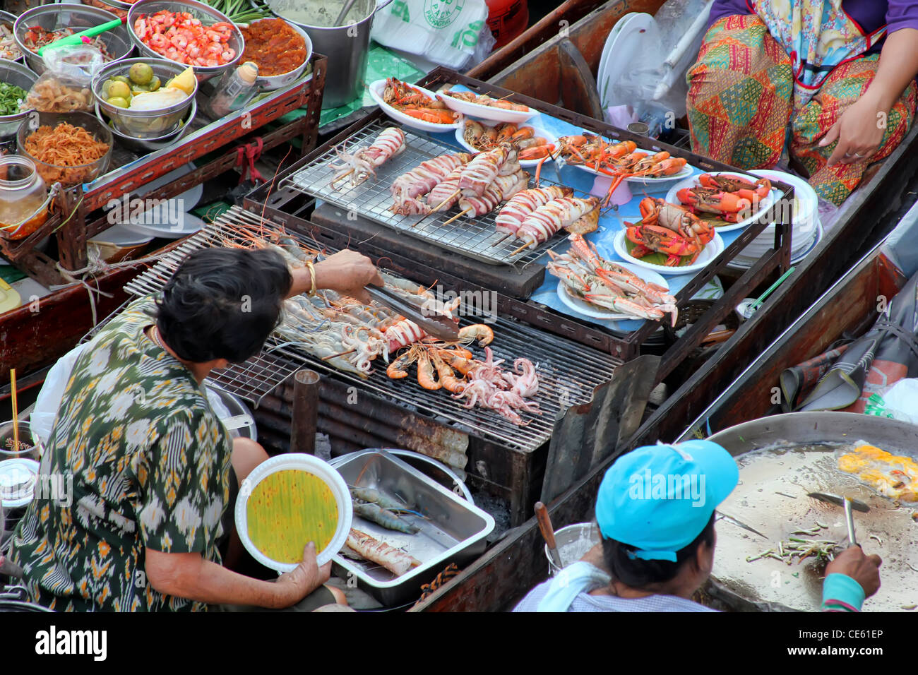 Amphawa Floating Market, Samut Songkram, Thailand Stock Photo