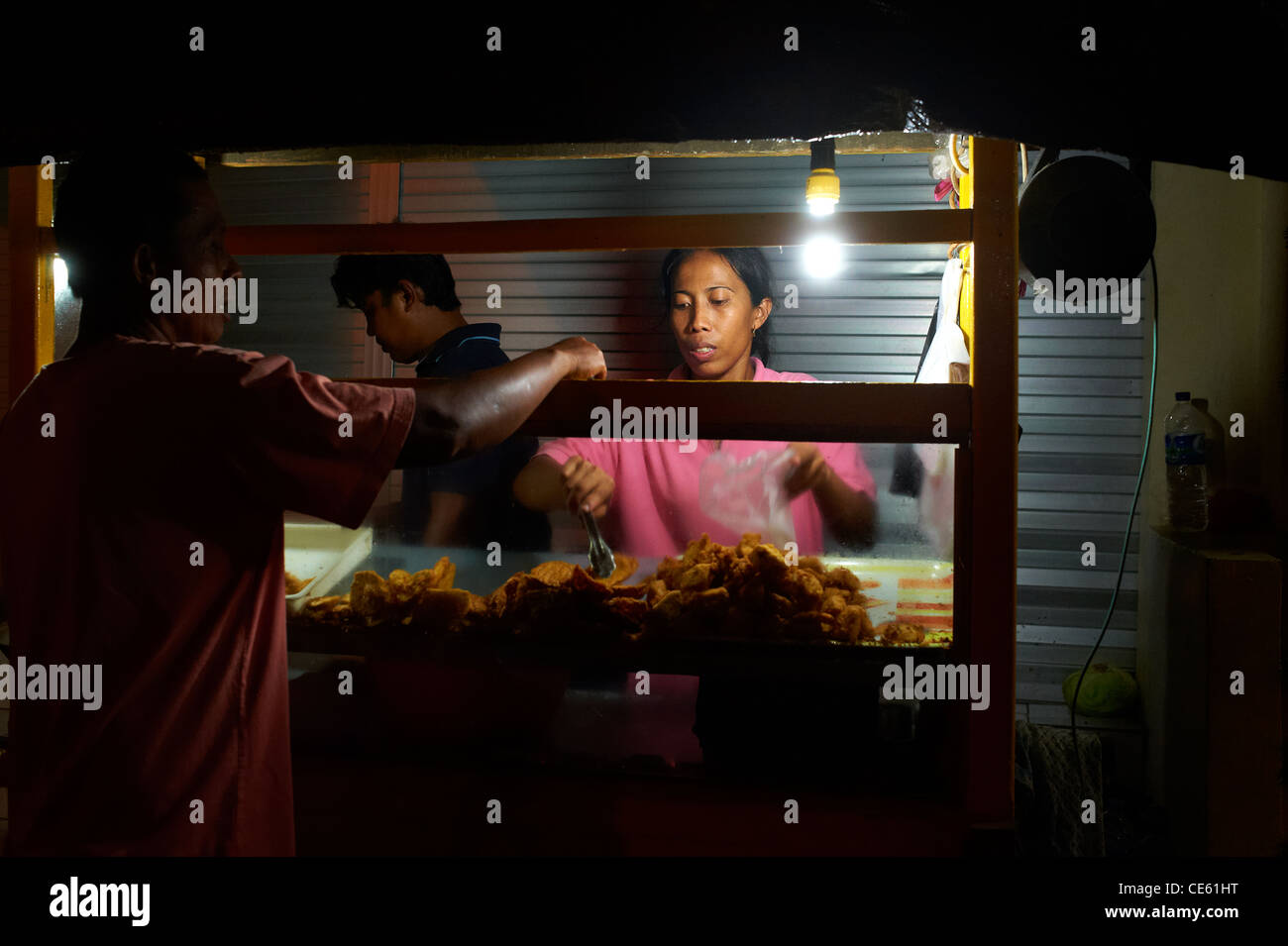 Food stall on Ubud's main street Jalan Raya Pejeng, Bali Indonesia ...