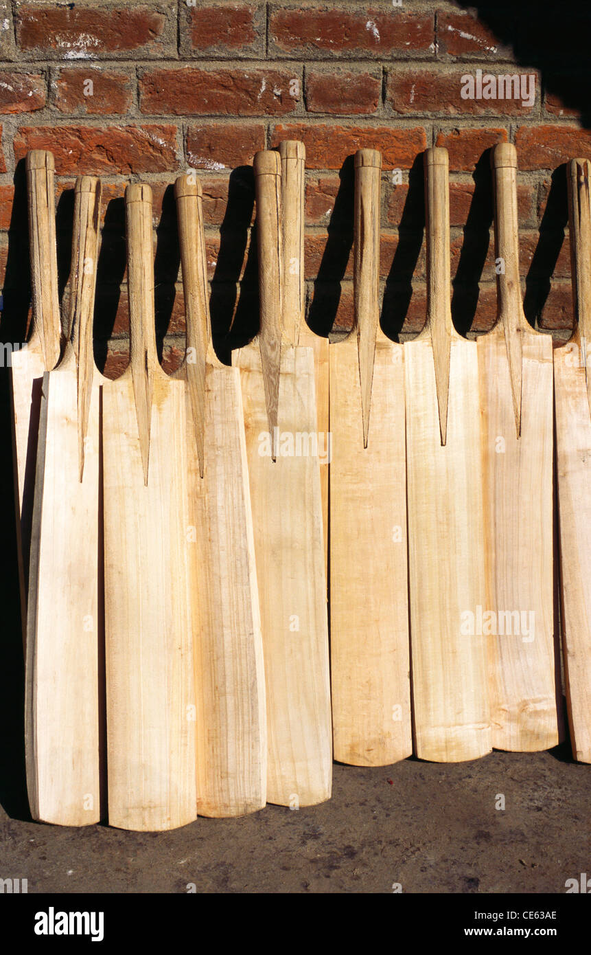 Wooden cricket bats manufacture Kashmir india Stock Photo