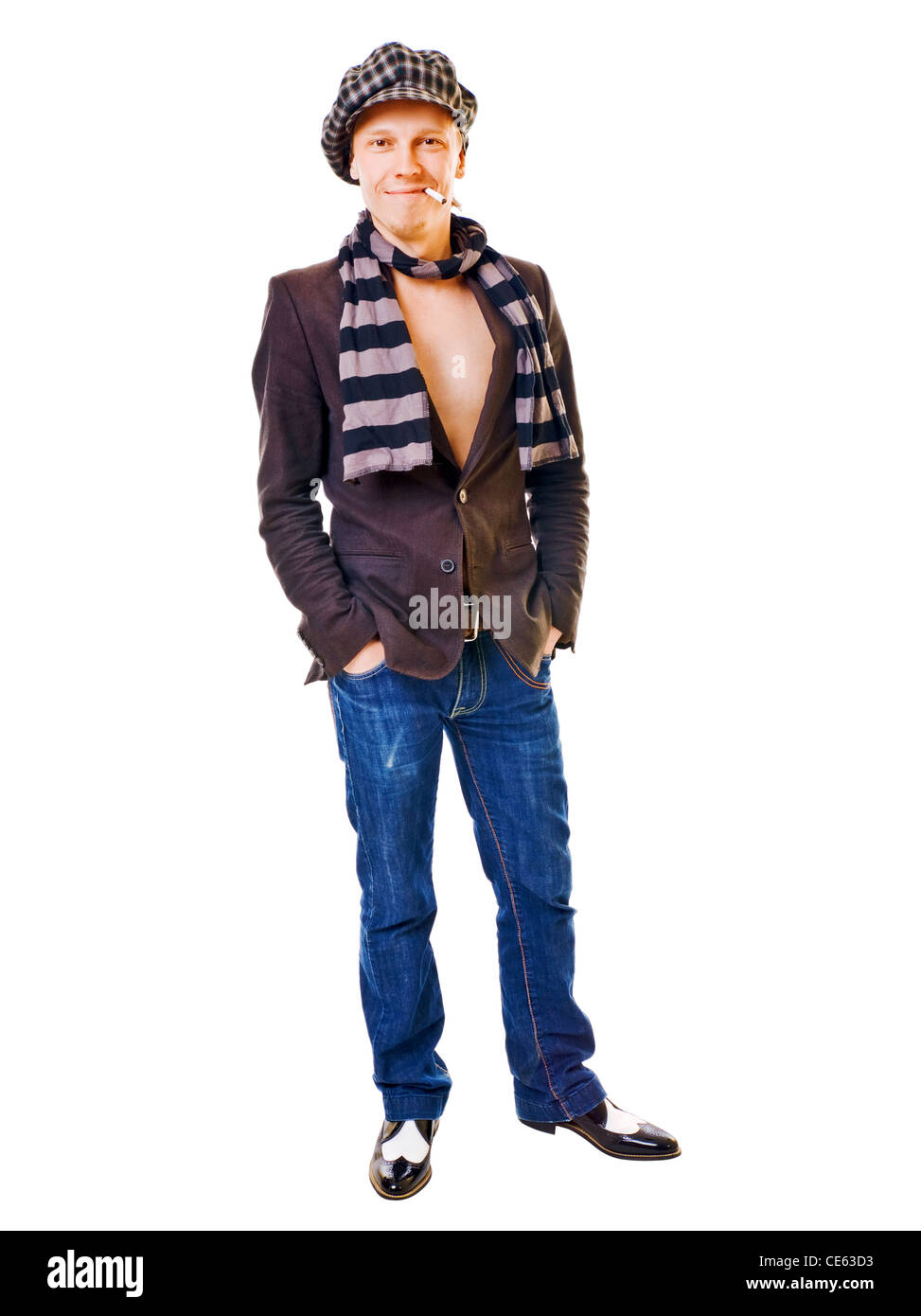 Young man isolated on white Stock Photo - Alamy