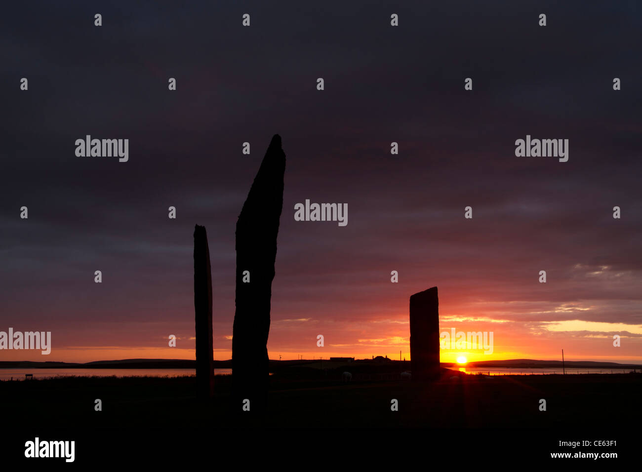Orkney Islands, Stenness Standing Stones Stock Photo