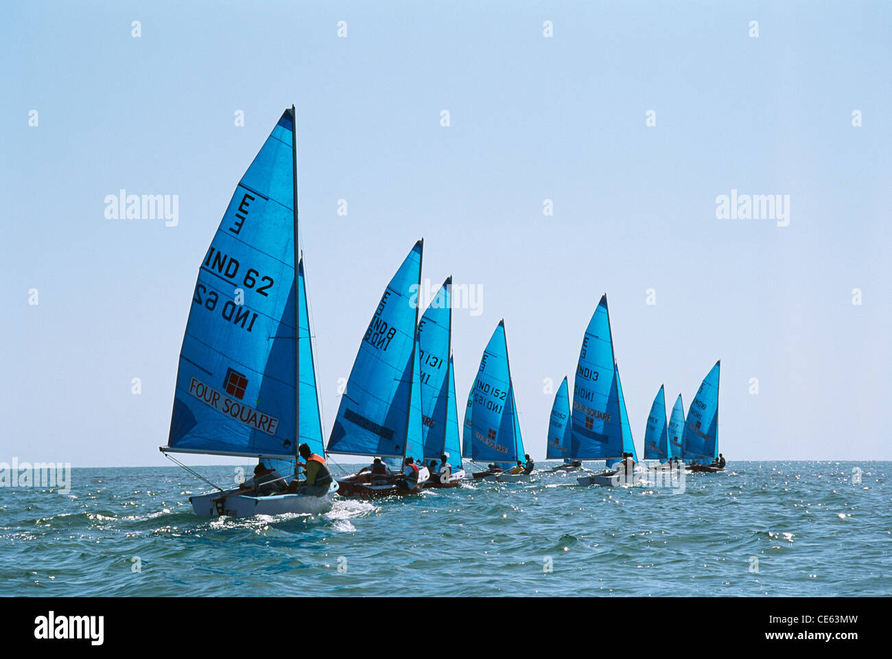 yacht sail sailing race racing in sea Stock Photo