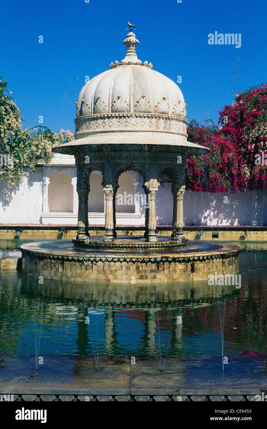 Fountain Sahelion Ki Bari garden ; Udaipur ; Rajasthan ; India Stock