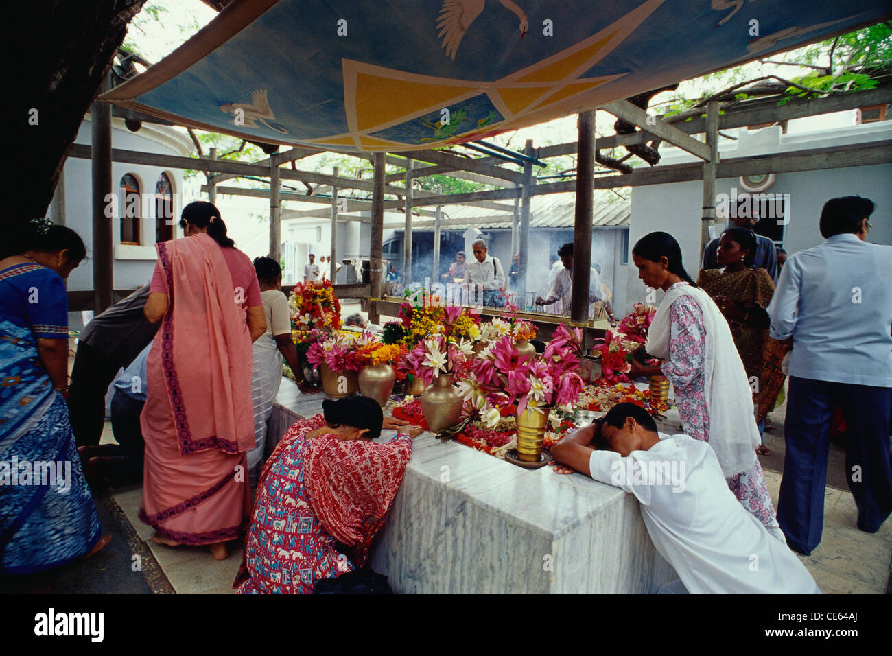 Aurobindo Samadhi ; Sri Aurobindo Ashram ; Pondicherry ; Puducherry ; Union Territory ; UT ; India ; Asia Stock Photo