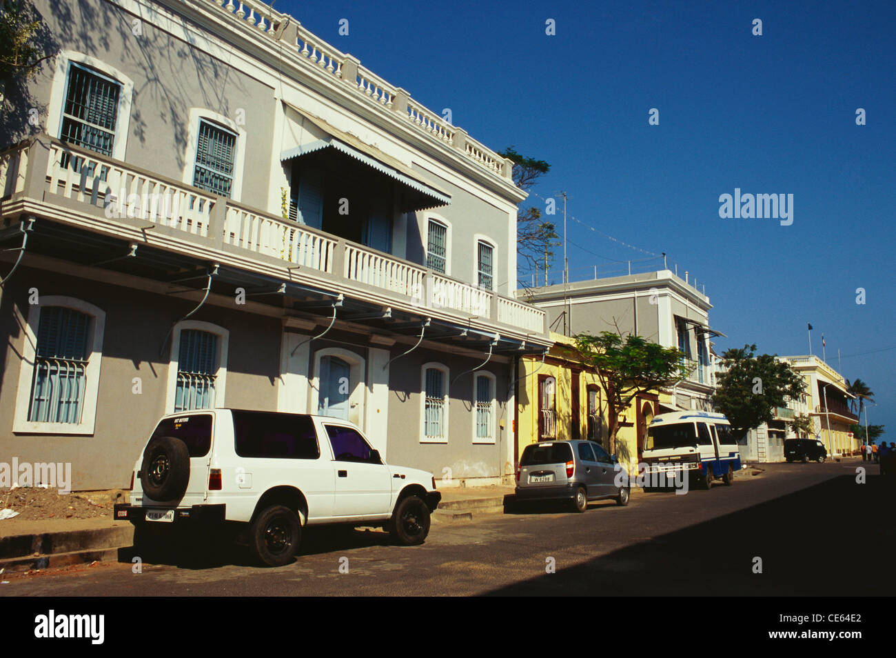 Typical French style houses ; Pondicherry ; Puducherry ; Union