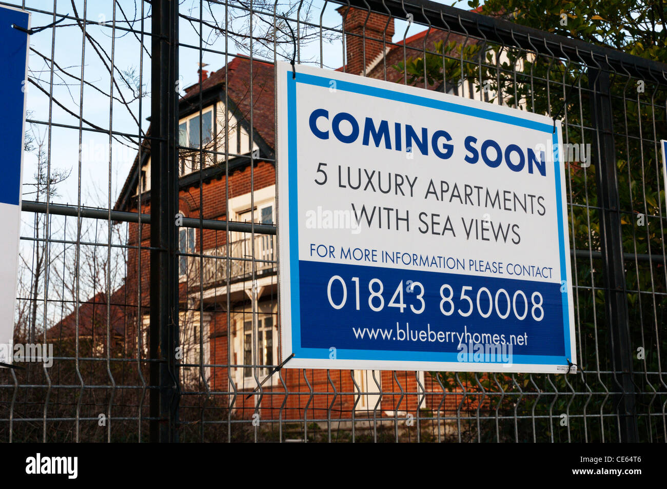 A large house is to be redeveloped as five luxury apartments. Stock Photo