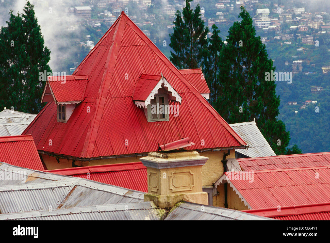 Architecture housing tin roof ; Darjeeling ; West Bengal ; India Stock