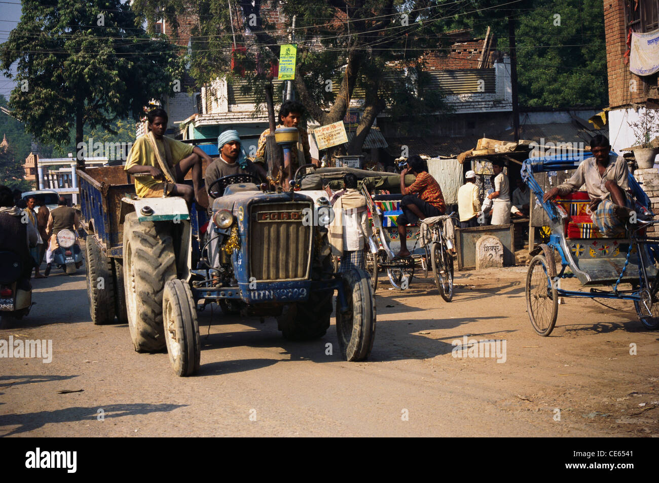 Varanasi Rickshaws Rickshaws street varanasi rickshaw street scene india hi-res stock ...