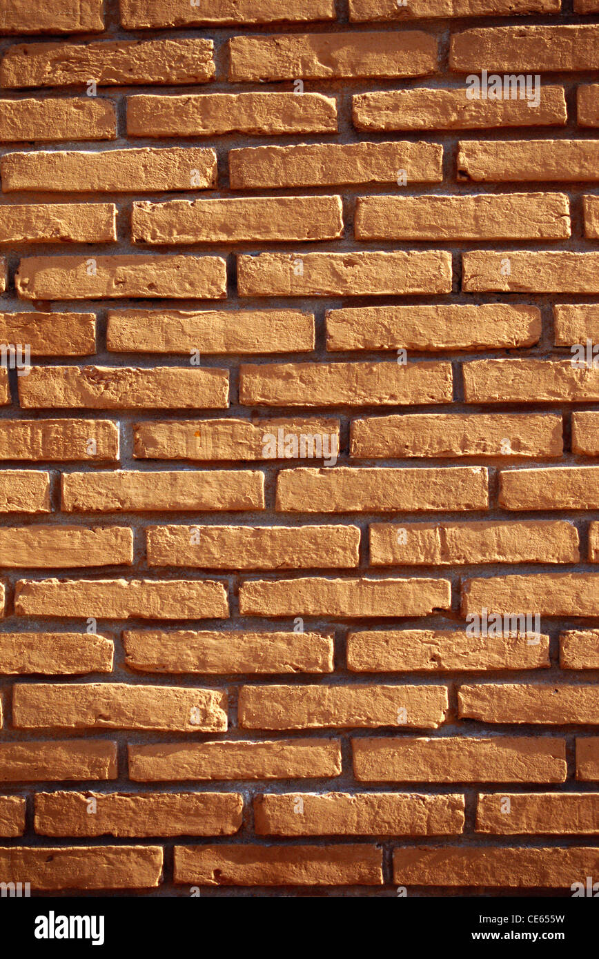 Red clay bricks wall ; Jaipur ; Rajasthan ; India ; Asia Stock Photo