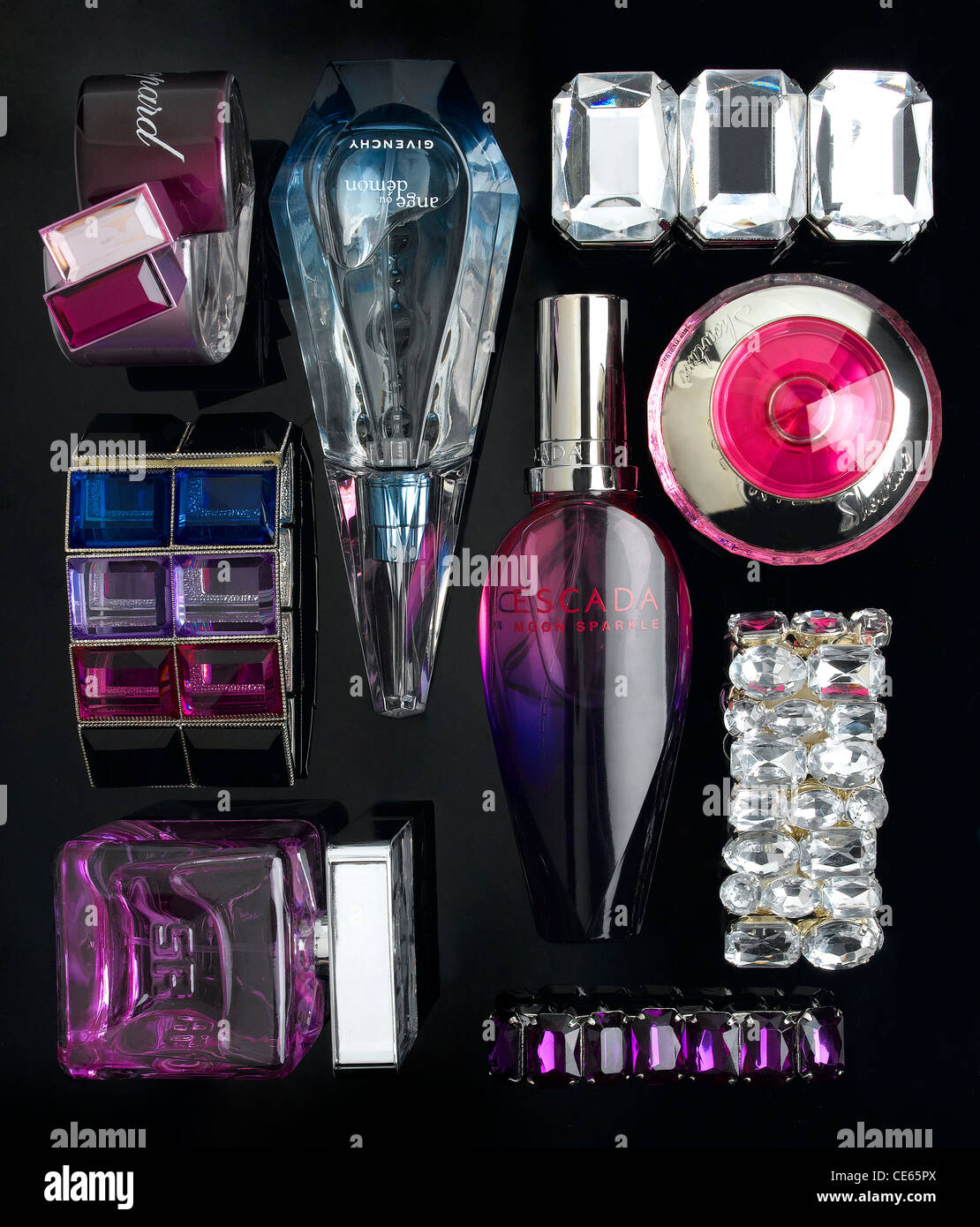 perfumes group shot Stock Photo