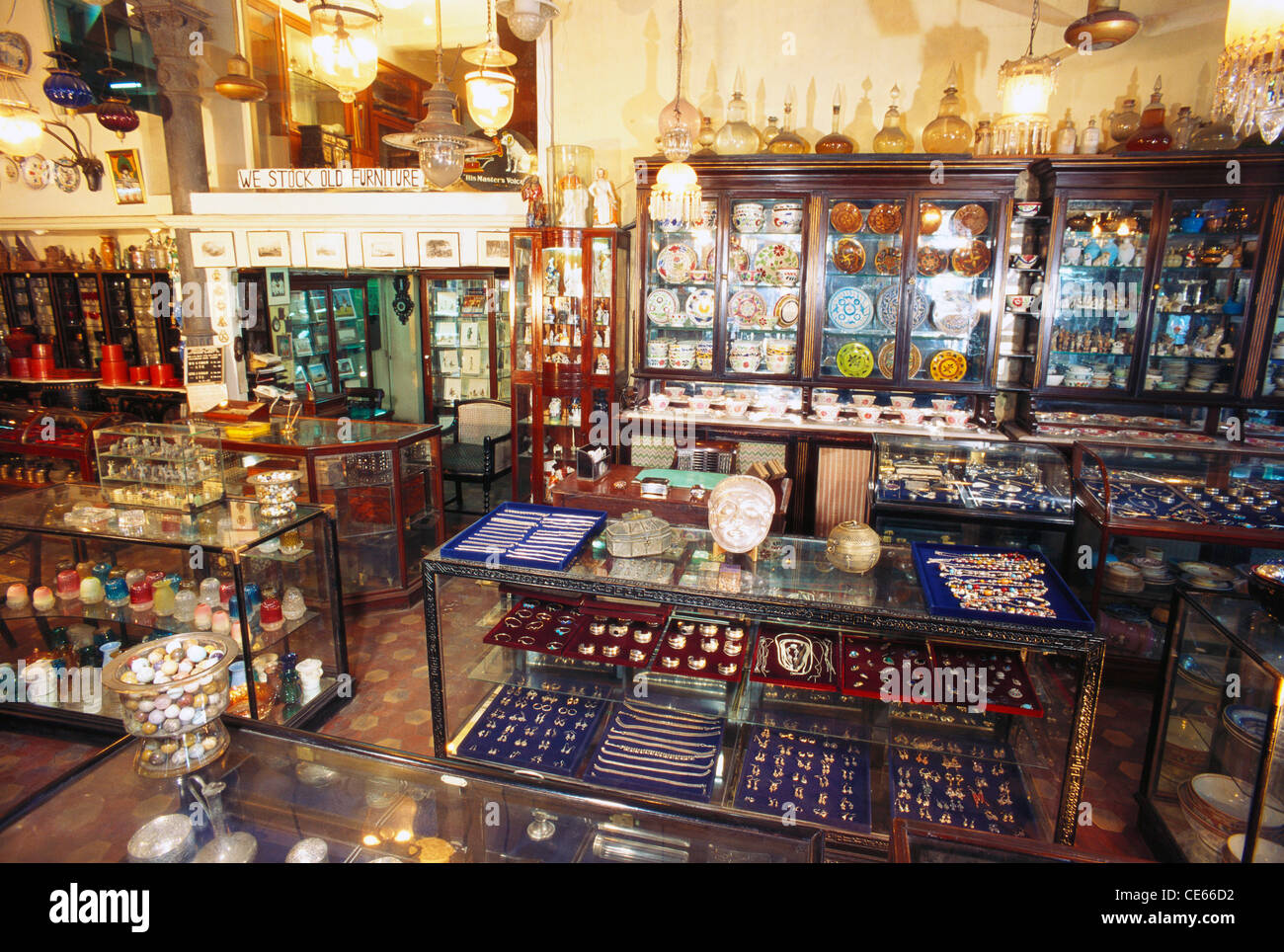 Antique shop ; Bombay ; Mumbai ; Maharashtra ; India ; Asia Stock Photo