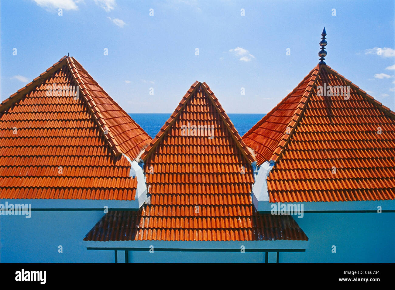 Roof tiles ; clay roof tiles ; Tamil Nadu ; India ; Asia Stock Photo