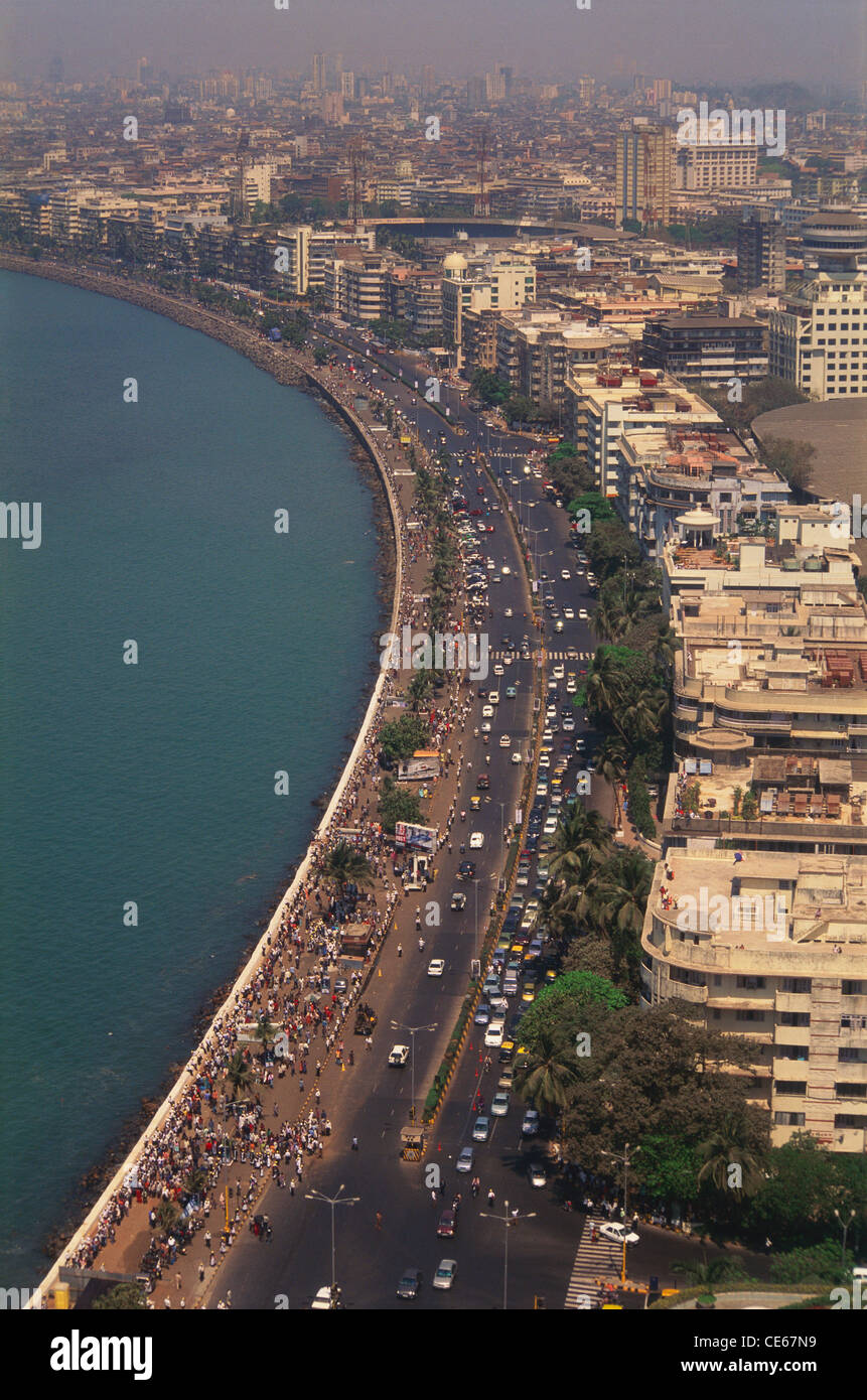 Aerial View Of Marine Drive Queen Of Necklace ; Bombay Mumbai ...