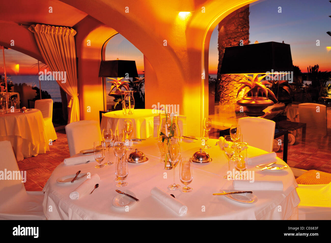 Portugal, Algarve: Dinner arrengement during the International Gourmet Festival 2012 in the Hotel Resort Vila Joya Stock Photo