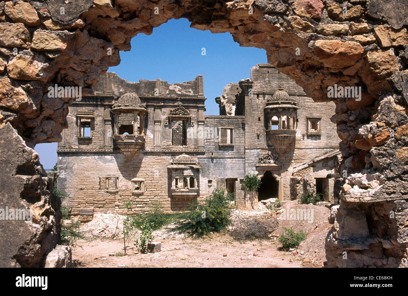 Remains at Roha fort ; Roha ; Bhuj ; Kutch ; Nakhatrana Taluka ; Gujarat ; India ; Asia Stock Photo