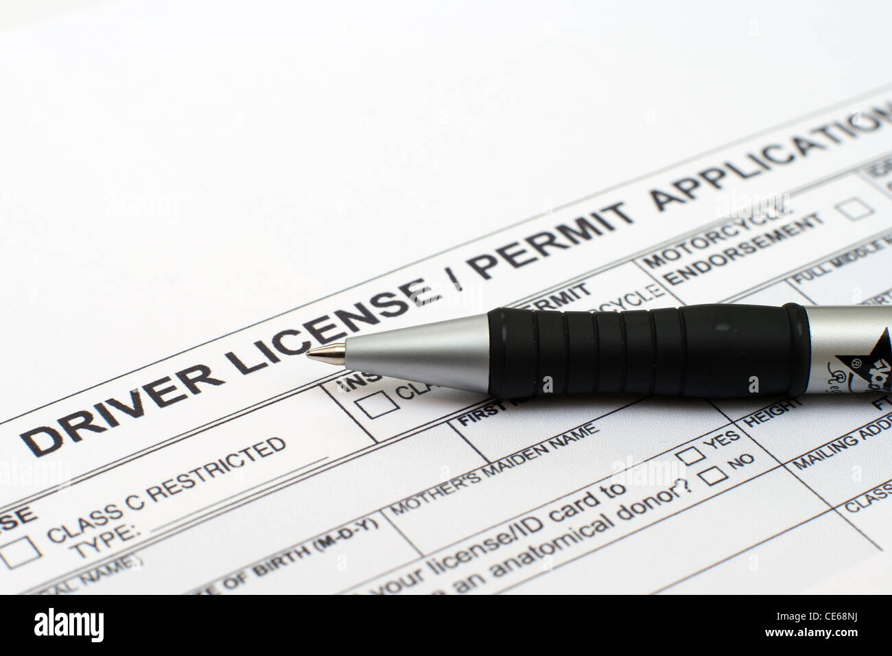 Driver license application Stock Photo - Alamy