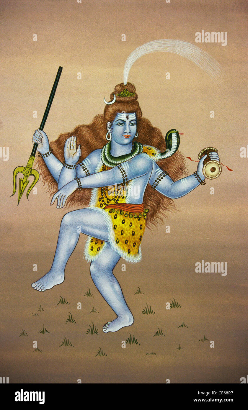 God Shiva miniature painting on paper Stock Photo - Alamy