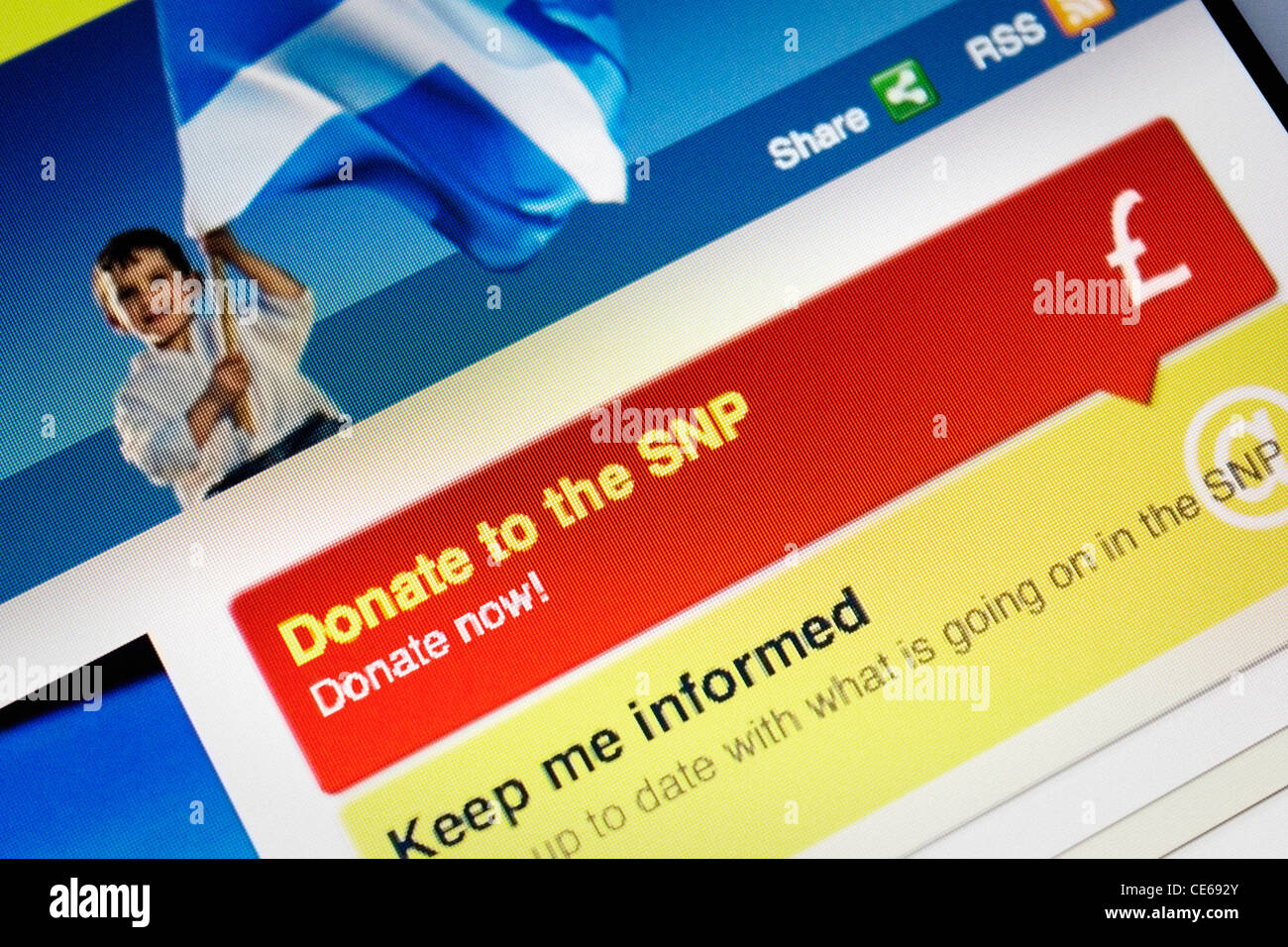 Snp party web site home page Stock Photo