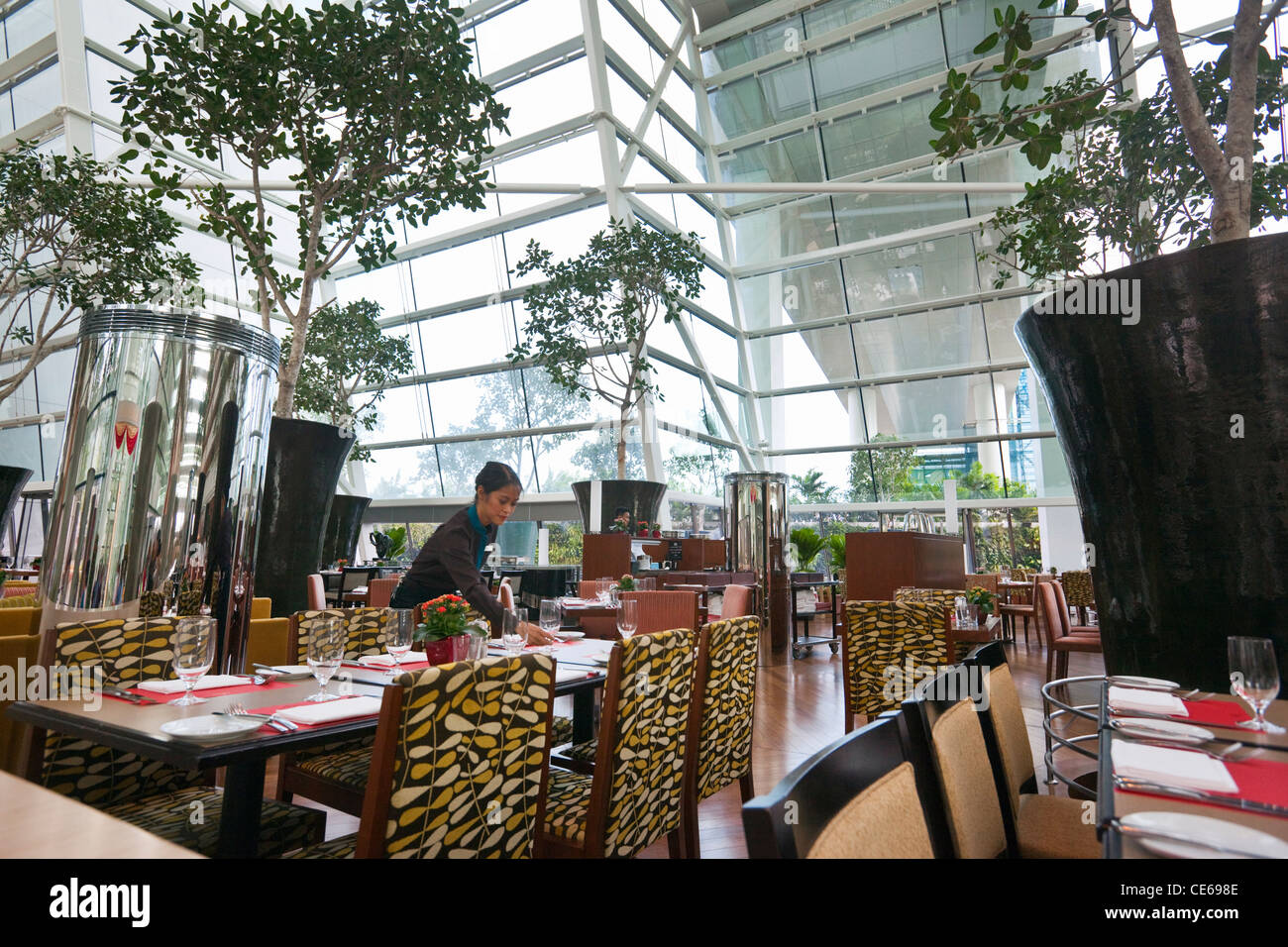 Rise restaurant in the lobby of the Marina Bay Sands Hotel. Marina Bay