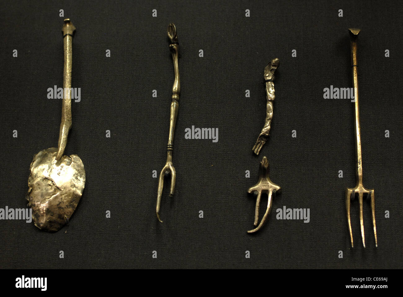 Spoon and forks recovered from the wreck of the 'Girona', the Spanish