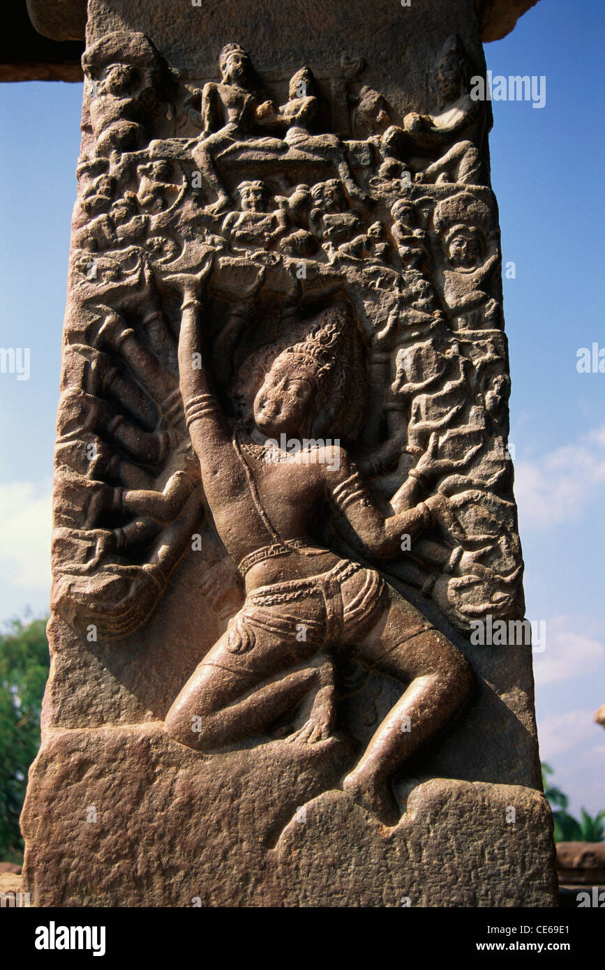Lord Krishna relief sculpture ; Pattadakal ; Pattadakallu ;  Raktapura ; Dist Bagalkot ; Karnataka ; India ; Asia Stock Photo