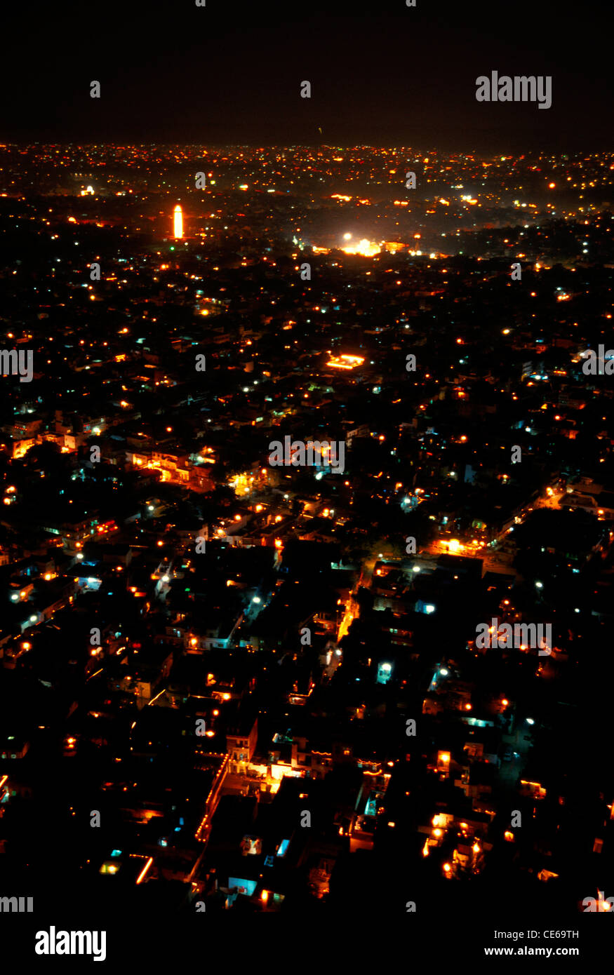 Jaipur City by night ; Rajasthan ; India Stock Photo Alamy