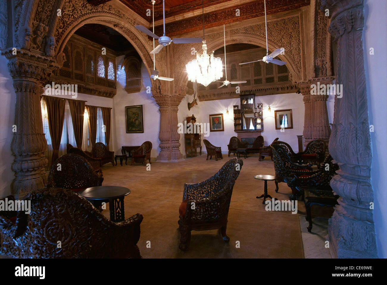 Laxmi Nivas Palace Hotel Bikaner ; Rajasthan ; India Stock Photo