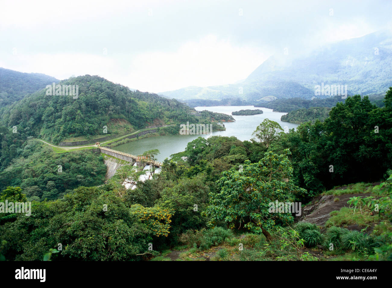Siruvani Reservoir, Siruvani Dam water, sweetest water in the world ; Palakkad, Kerala, India Stock Photo